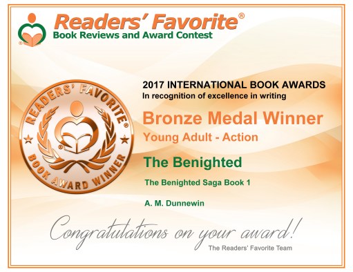 2017 Readers Favorite Award Cert for Benighted